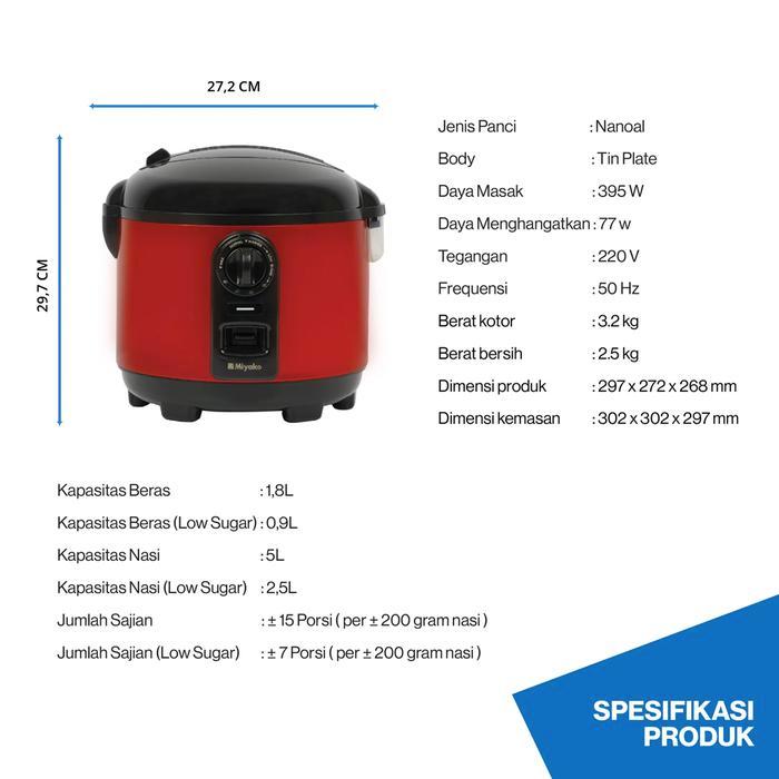 [ Ready] Miyako Rice Cooker / Magic Com Low Sugar Rendah Gula Mcm-721 Lst / Mcm 721 Lst / Mcm721 Lst