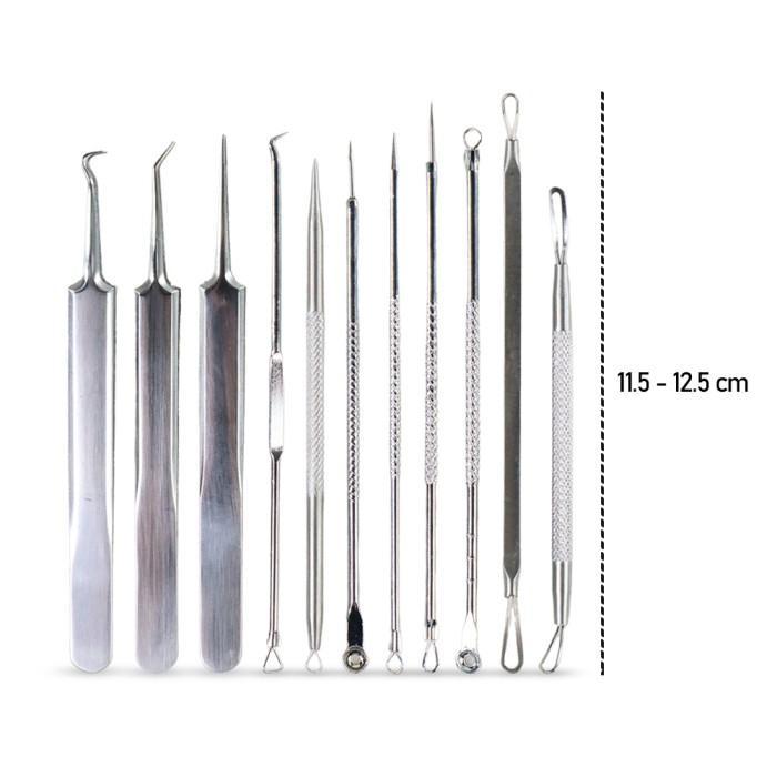Alat Perawatan Wajah Pinset Pembersih Jerawat Komedo 11 Pcs Facial - Alat Kecantikan