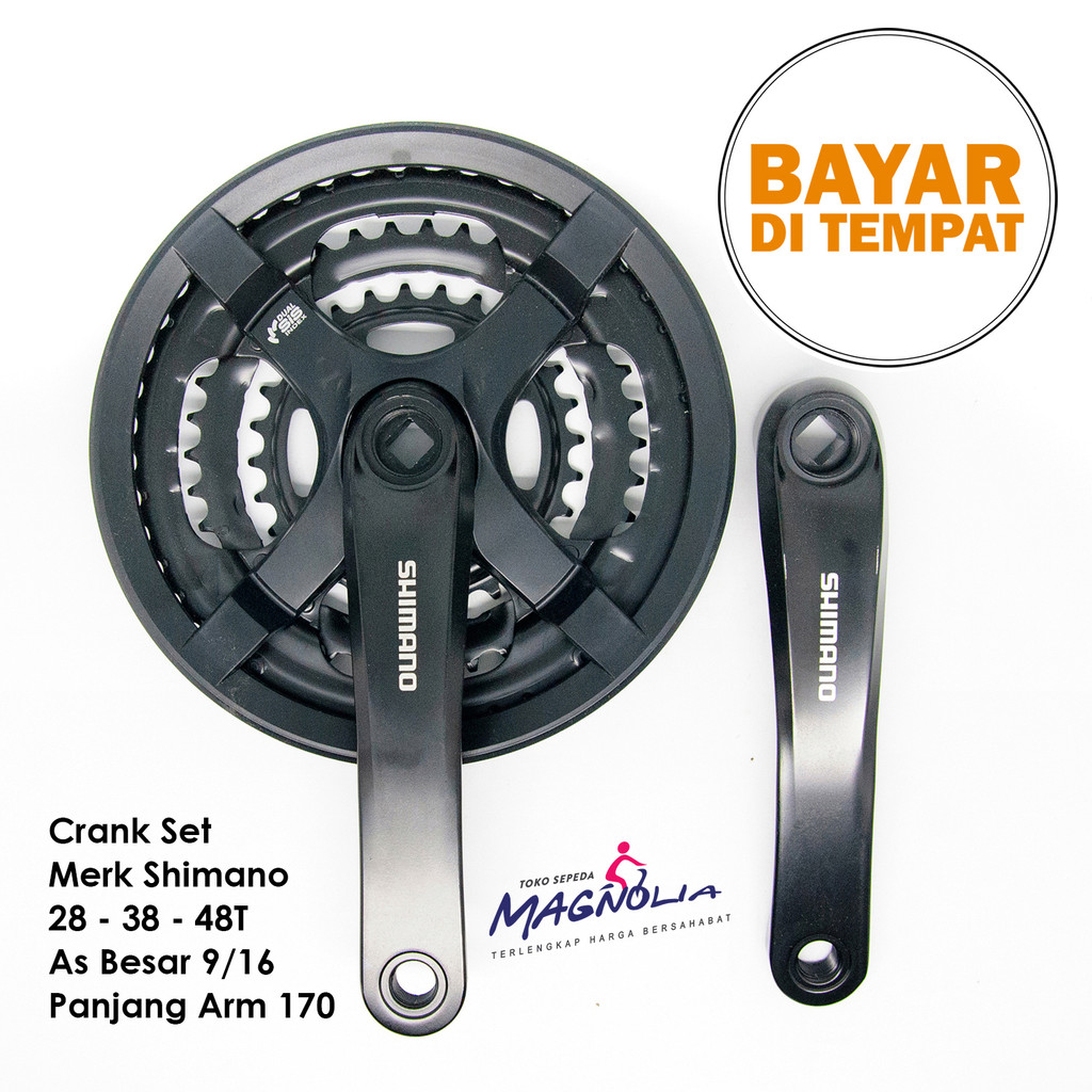 Crank Set Sepeda MTB Front Chainwheel Sepeda Gunung 3 Speed Alloy 48T Shimano Original Alloy Kompone