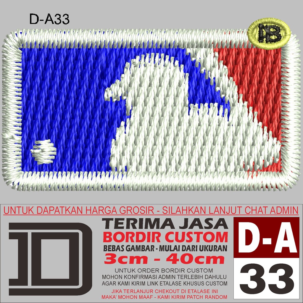 DD BORDIR PATCH LOGO 433 MLB BASEBALL EMBROIDERY