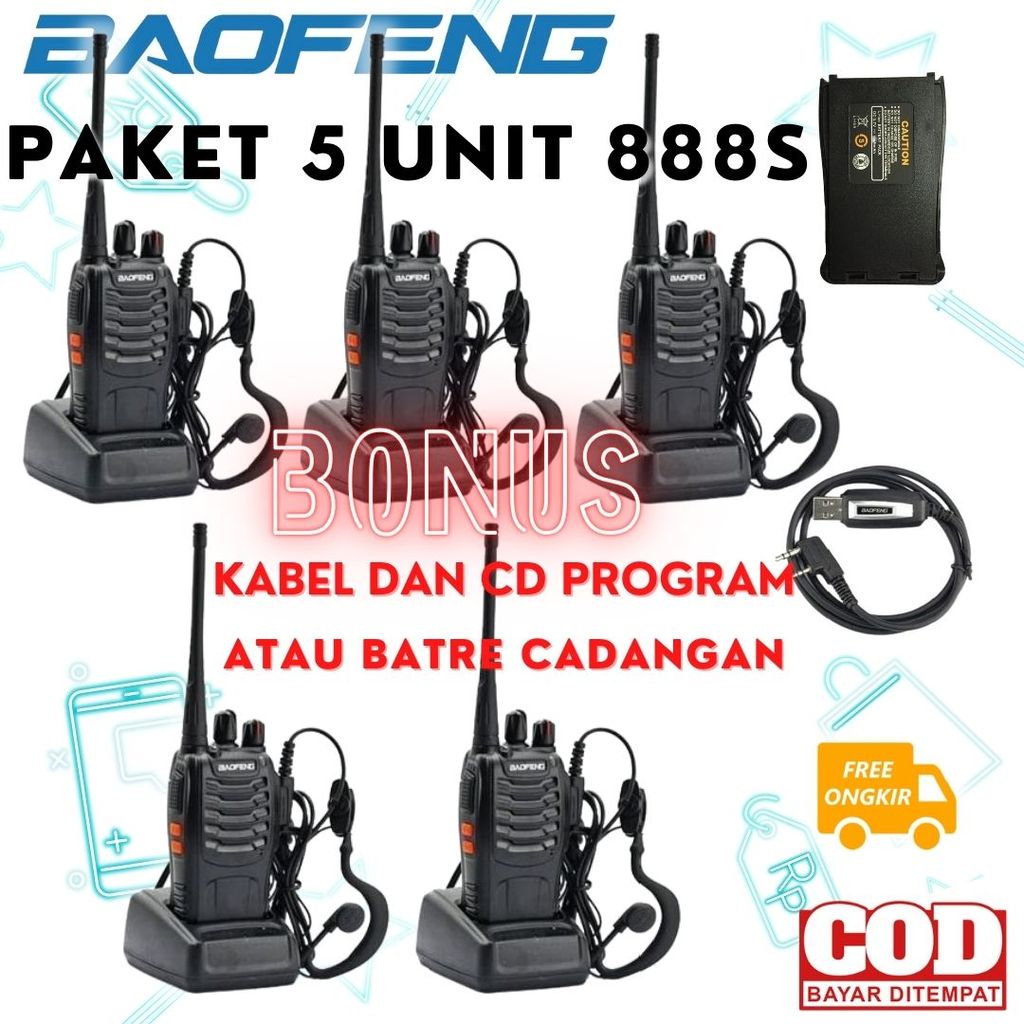[PAKET 5 UNIT] Radio HT Handy Talky / Walkie talkie PXTON 888S