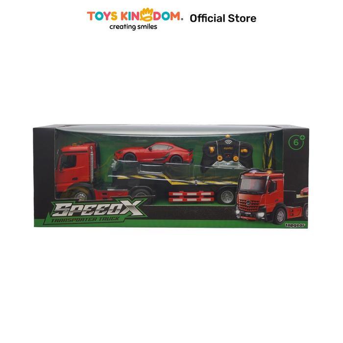 Toys Kingdom Top Gear Speedx Transporter Truck Remote Control 1:16 - Merah Miniatur Mobil