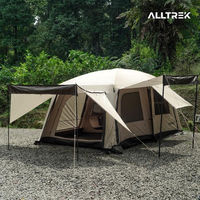 ALLTREK Tenda Camping Tentastic Outdoor 1 Bedroom + 1 Guest Room - Medium Khaki PRO