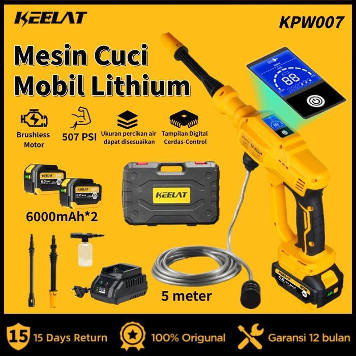 TERLARISS KEELAT - 507PSIBrushless Alat Cuci Mobil Pistol Air Tekanan Tinggi Cordless Alat Portable