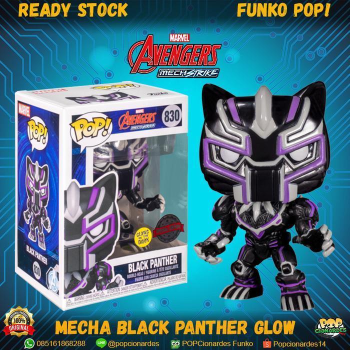 HOT SALE FUNKO POP MARVEL - AVENGERS MECH STRIKE - BLACK PANTHER MECH GLOW #830 TERMURAH