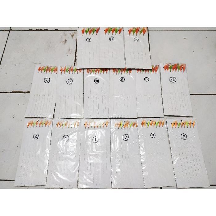 ORIGINAL Rangkaian Ampuh Pancing Sabiki Kotrekan Sutra Rintak Bulu Kotrek Temba READY STOCK