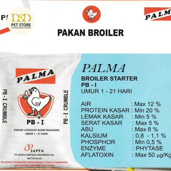 PAKAN AYAM BR/Broiler PALMA PB-1 COMFEED pedaging pakan pertumbuhan ayam 1KG