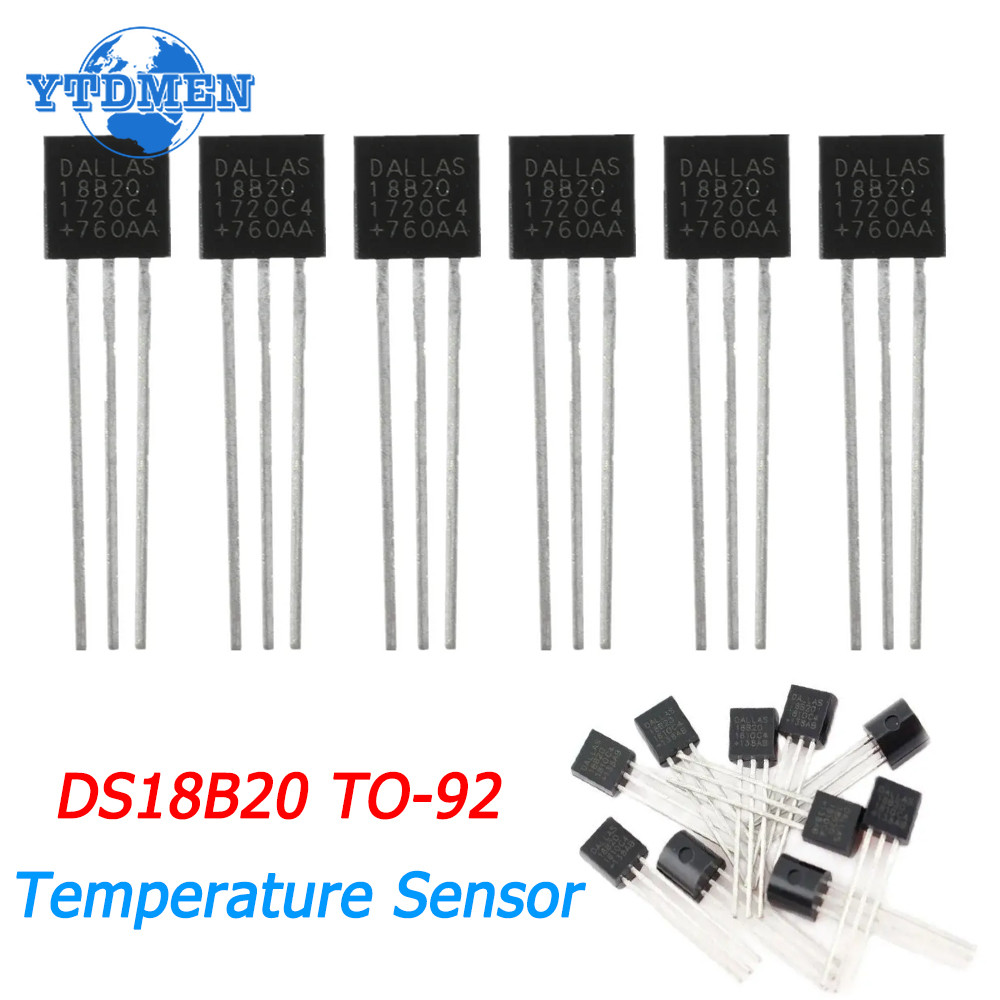 10PCS DS18B20 Chip Temperature Sensor TO-92 18B20 Electronic Chip DIY Electronic Programmable