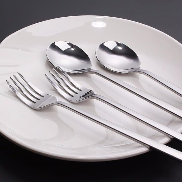 Sendok Korea & Garpu Korea Stainless Sepasang Sendok Makan Korea