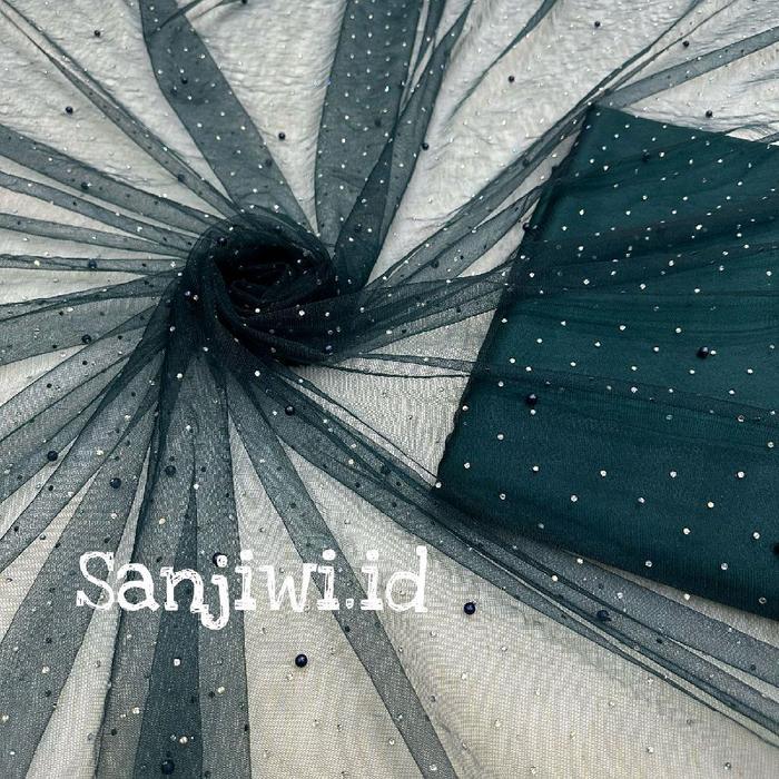 NEW Kain Tile tulle Mutiara full stones/ kain tile tulle payet Mutiara