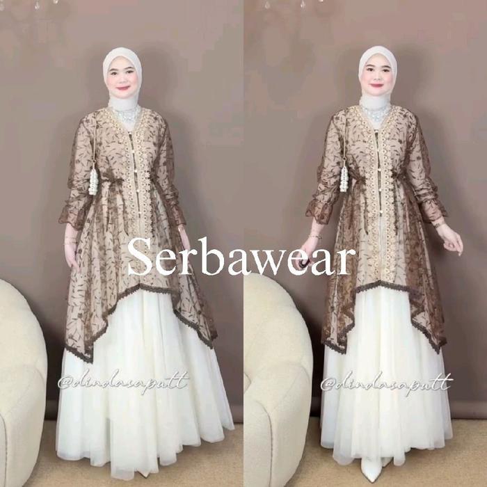 Premium Lexia Outer Tunik Brocade Lace Outer Ada Jumbo Ld 120 - 140Cm Atasan Wanita Outer Kondangan