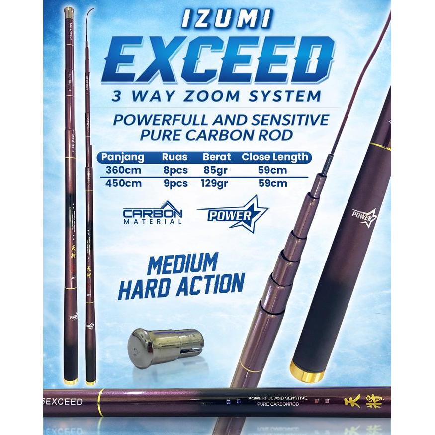 Tegek Izumi Exceed 3 Zoom System Medium Hard Joran Pancing