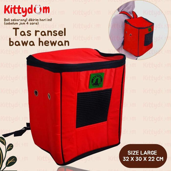 KITTYDOM Tas Gendong Bawa Hewan Tas Ransel Travel Bawa Kucing Anjing