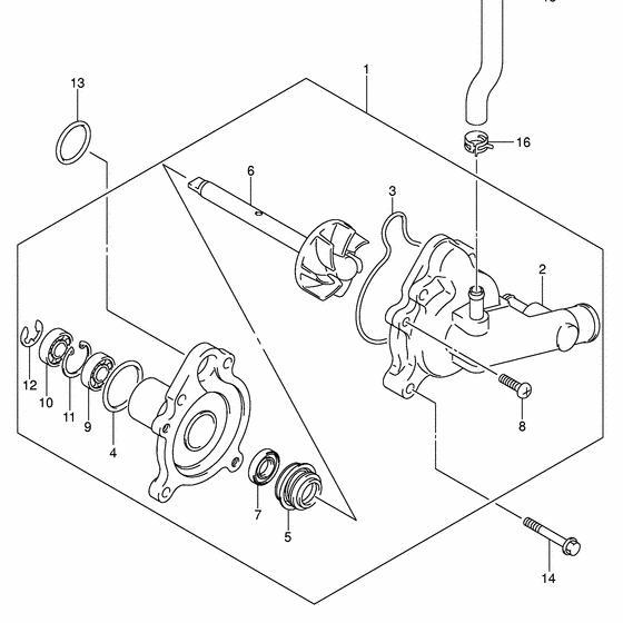 Seal,Water Pump Shaft Mech + Seal Oil Burgman 650 Cj42A (No. 5 & 7)