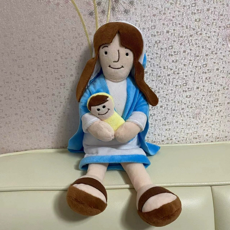 Christ Religious Home Decoration Virgin Mary Educational Doll Virgin Mary Stuffed Toy Plush Pillow