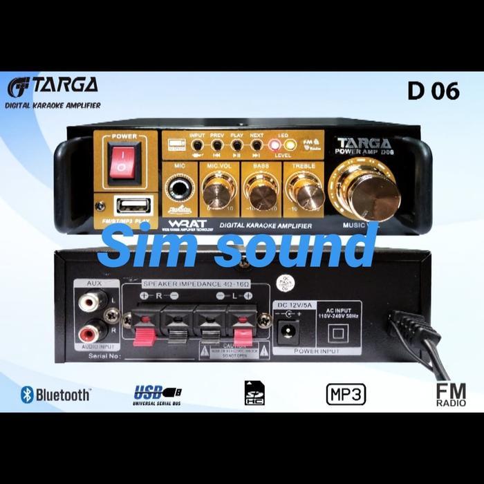Ampli Karaoke Targa Tr D 06 Amplifier Mini Targa Trd06 Usb Bluetooth Mixer