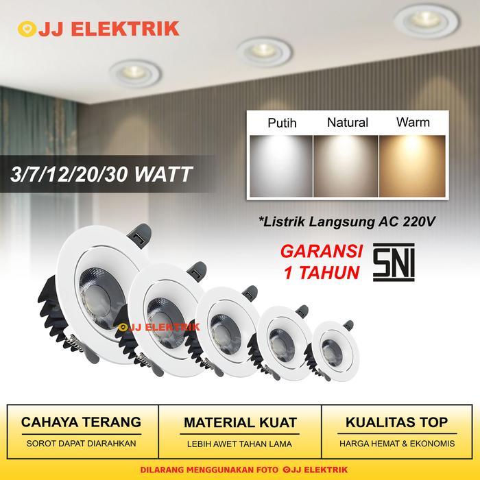 Downlight Spotlight 7W 12W 20W 30W Lampu Sorot Plafon LED COB Spot Light Garansi