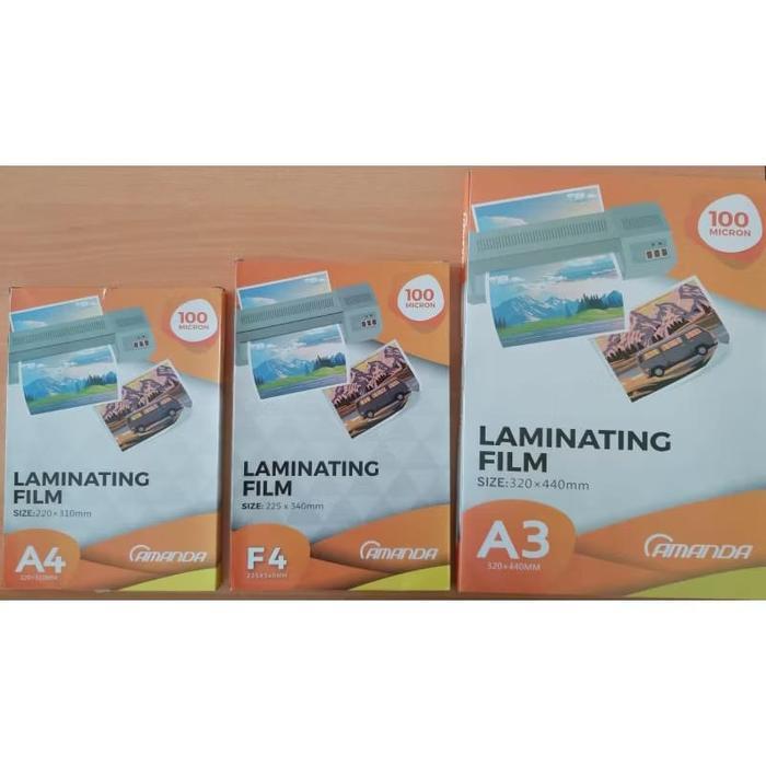 READY Laminating Amanda A4 / Laminating Amanda F4 / Laminating A4 / Laminating F4 (1pak isi 100