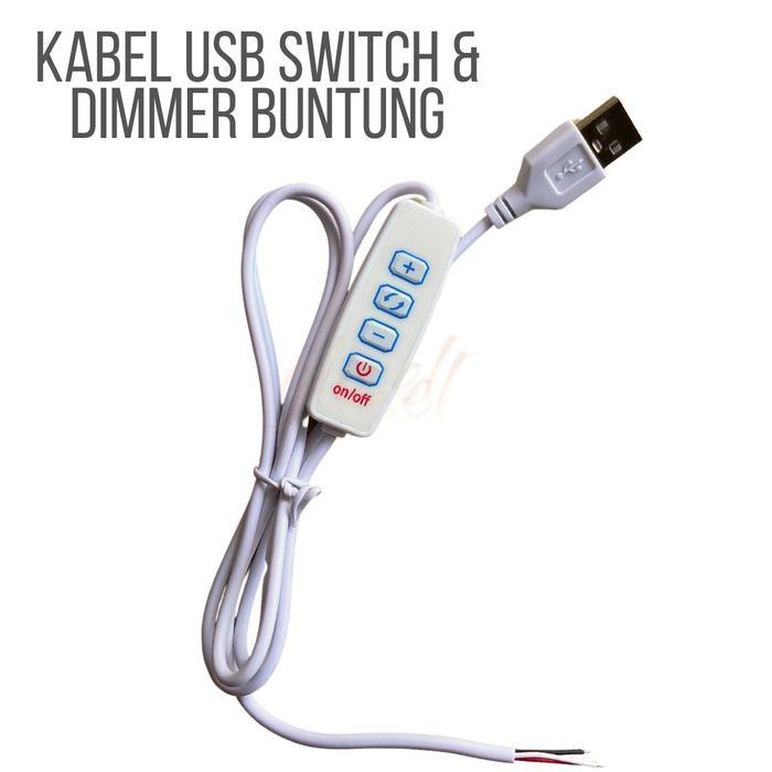 SALE Kabel Usb Buntung Dimmer Led Strip Switch On Off Tombol Saklar 5V