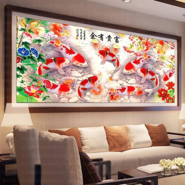 DIY Diamond Painting Full. Ikan koi taman bunga 15060 cm D619B