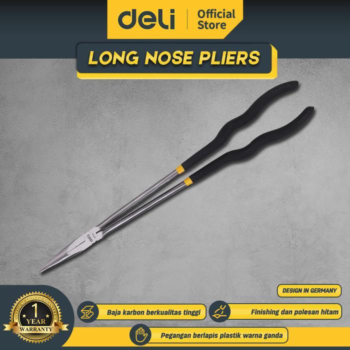 Deli Dl21016, Tang Lancip 16 Inch, Long Nose Pliers, Tang Hidung Panjang, Tang Jepit Panjang, Tang