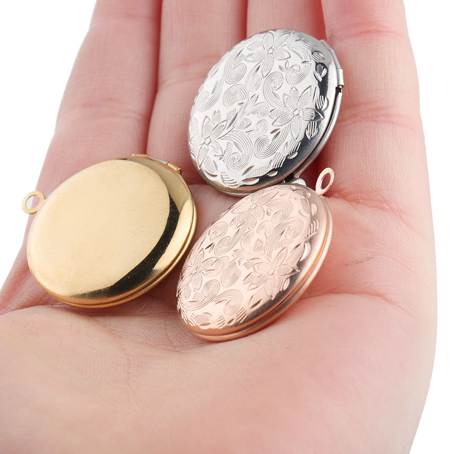 20Pcs/Lot Round Photo Locket Pendant Stainless Steel DIY Photo Picture Locket for DIY Jewelry Making