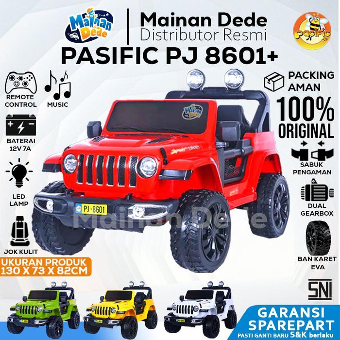 Mainan Mobil Aki Anak Jeep Rubicon Pasific Pj8601 Pj 8601 - Merah, DUS BAWAAN