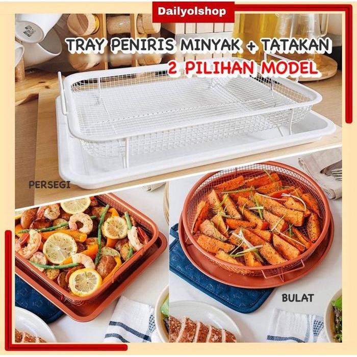 Jual Murah Crisper Tray White/ Wadah Peniris Minyak Gorengan Putih / Tray Peniris Minyak Alat Baja