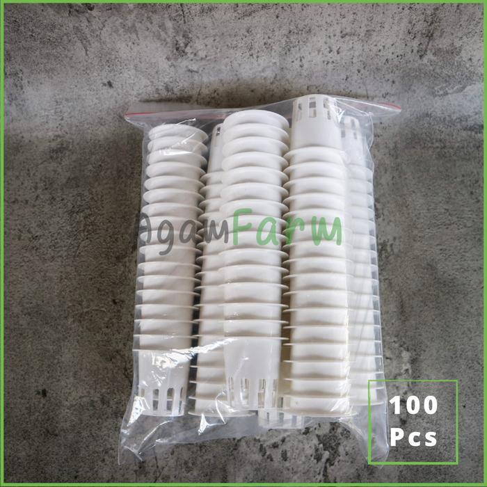 Promo Netpot Hidroponik 5Cm Putih Paket 100Pcs Netpot Hidroponik 5 Cm Putih Netpot Hidroponik Putih