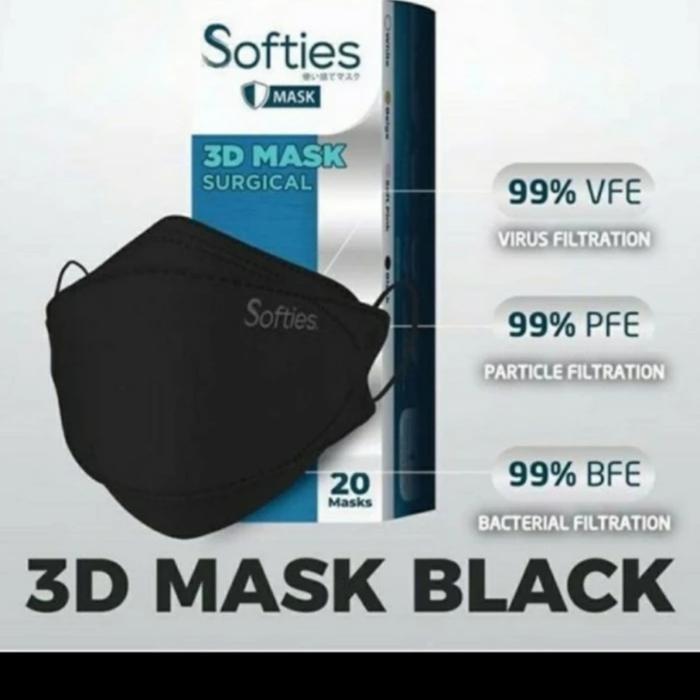 READY Masker Softies Kf94 Black isi 20