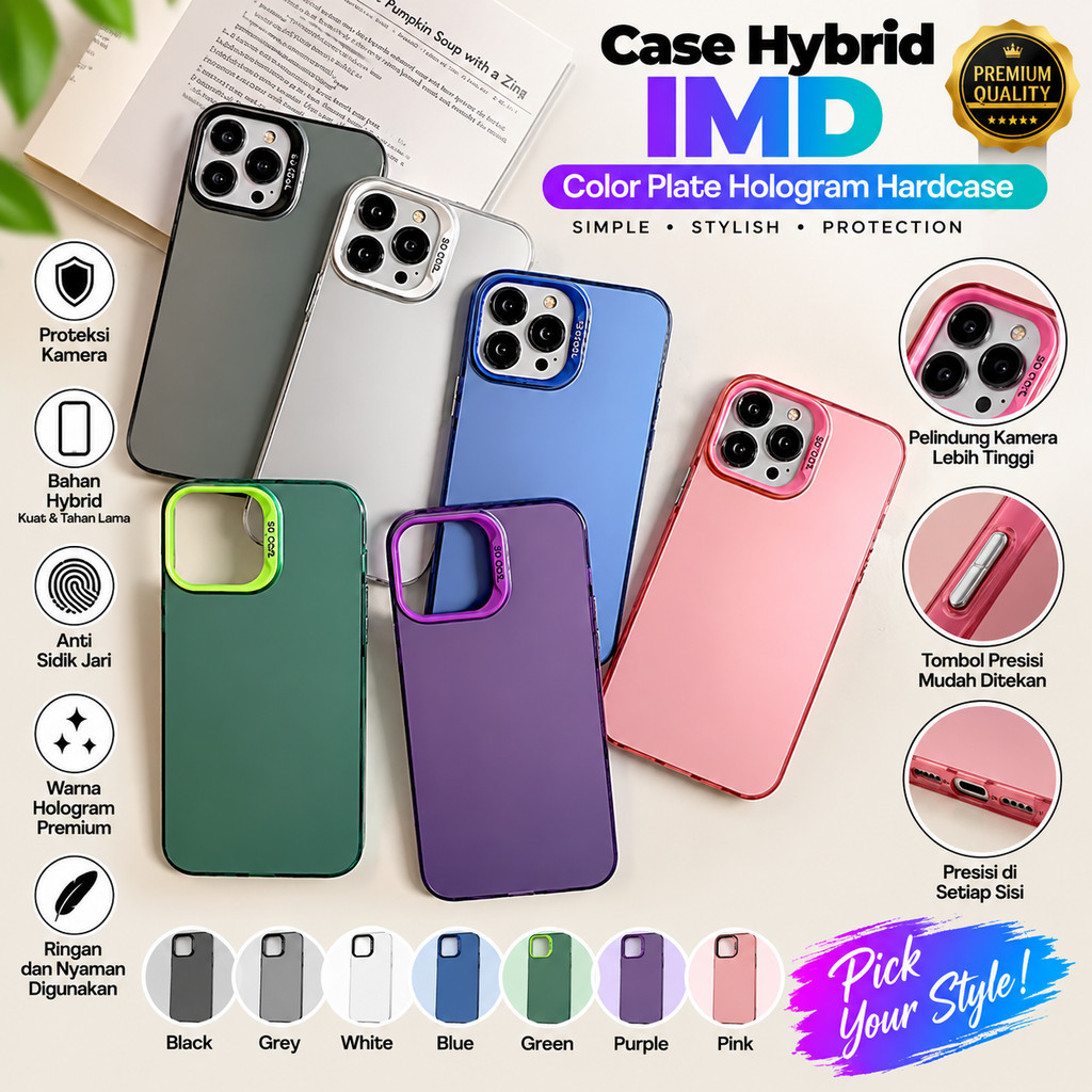 Case Hybrid IMD Color Plate Hologram Hardcase Oppo A58 5G