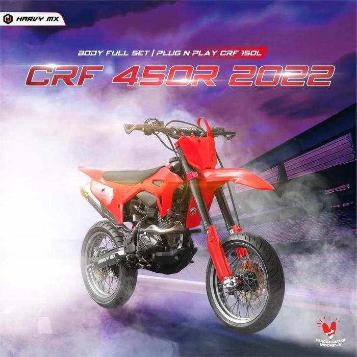 Body Trail Set Harvy MX CRF 450R 2022 PNP CRF 150 L Motorcycle - BODY FULL CRF 450R , HITAM