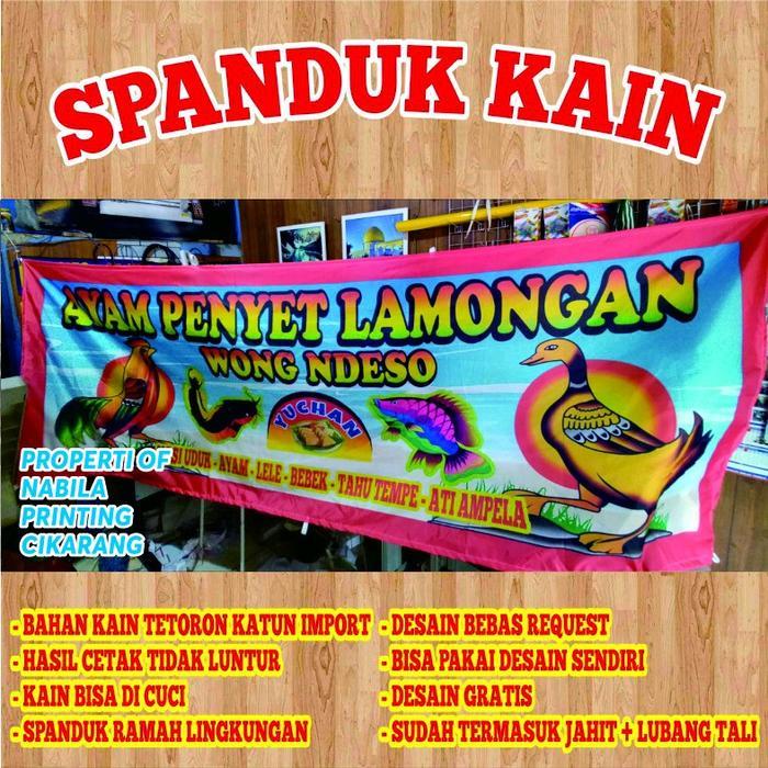 Diskon Spanduk Kain Pecel Lele, Lalapan, Sari Laut, Nasi Goreng Dll Original