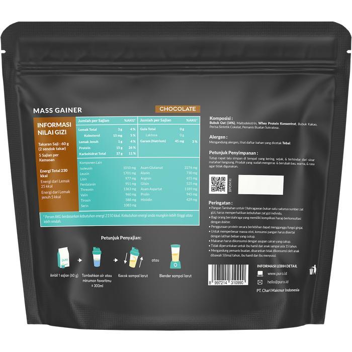 Susu Whey Protein PURO Mass Gainer Weight Gain Gainer Penambah Berat Badan