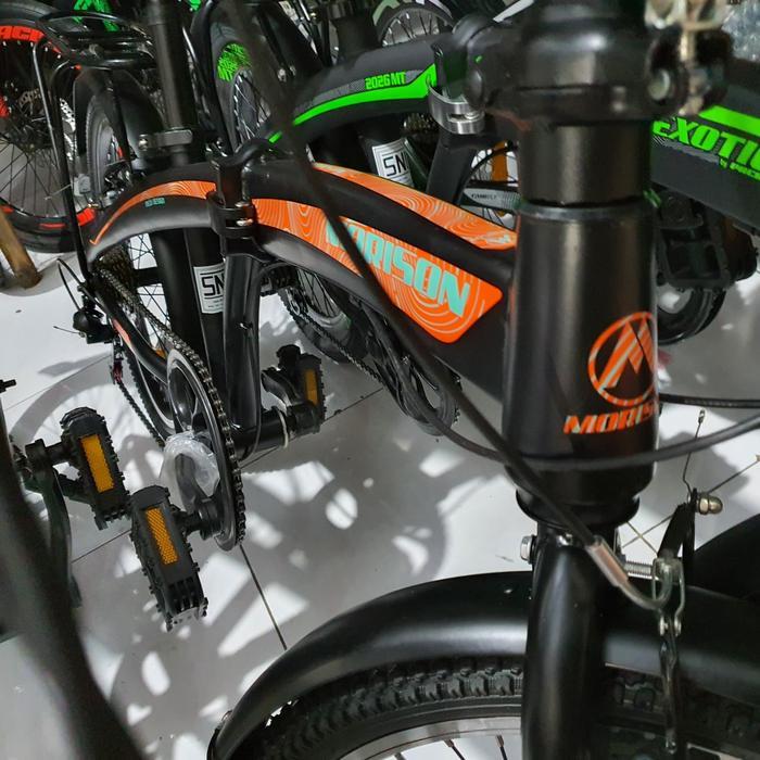 sepeda lipat 20 Morison 8118 AT murah 7 speed - Orange