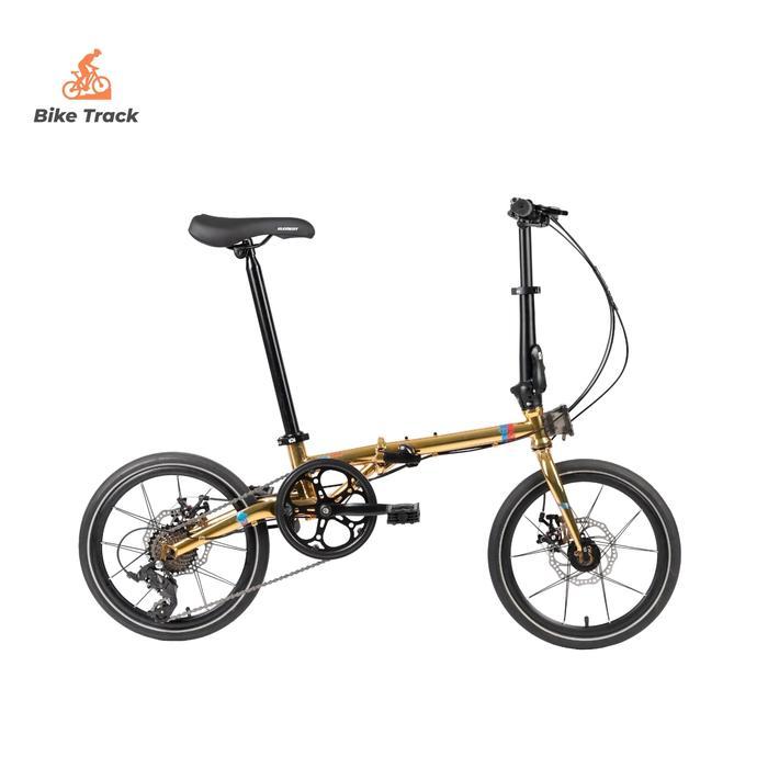 Sepeda Lipat Element Troy X10 Black Diamond Chrome - Gold Chrome UV