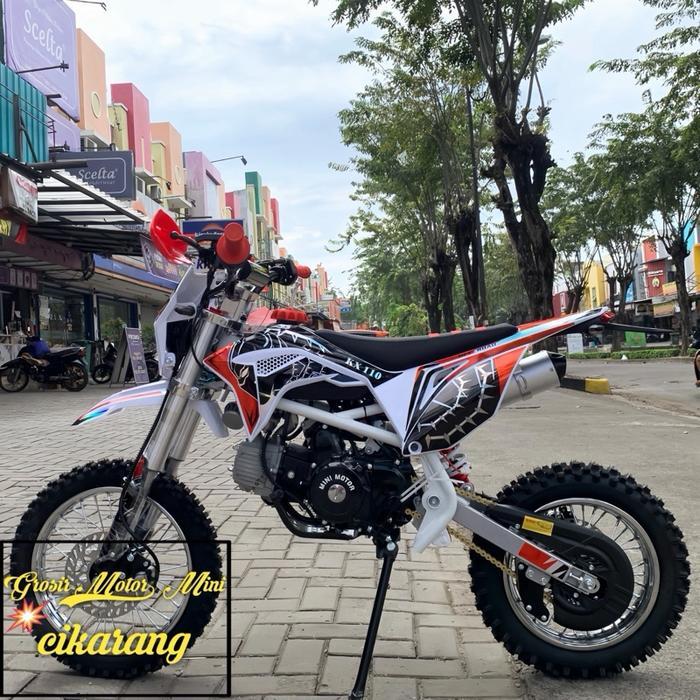 MOTOR MINI TRAIL 110CC MATIC KX NEW FULL MATIC RING 14/12 MESIN 4TAK - Merah