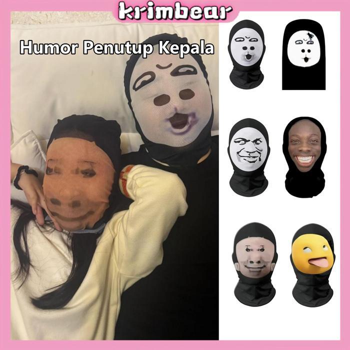 Topeng Lucu Wajah Ekspresi Abstrak Motif Meme 3D Mainan Motor Kotak Asli Kreatif untuk Masker Motor