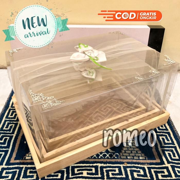 sw4u Kotak Seserahan Kayu Style Rustic Kotak Seserahan Dengan Tutup Mika