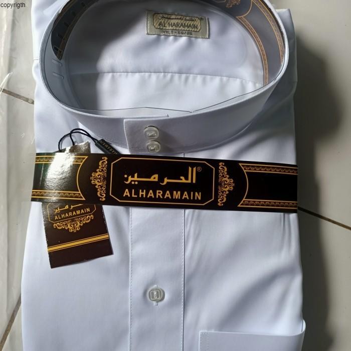 k468 Gamis Haramain Impor Viet Polyster Putih -Jubah Pria Haramain Polyster
