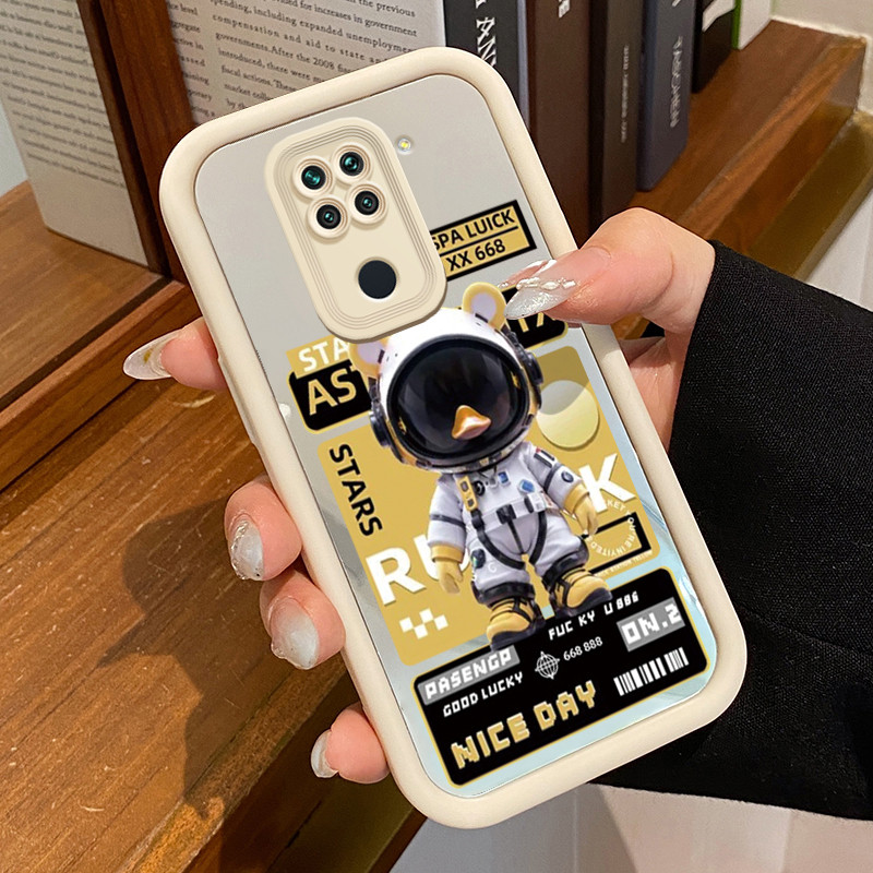 Casing Hp Untuk Xiaomi Redmi Note 9 Note 9s Note 9 Pro POCO M2 Pro Case Bebek Astronaut Kasing Mirro