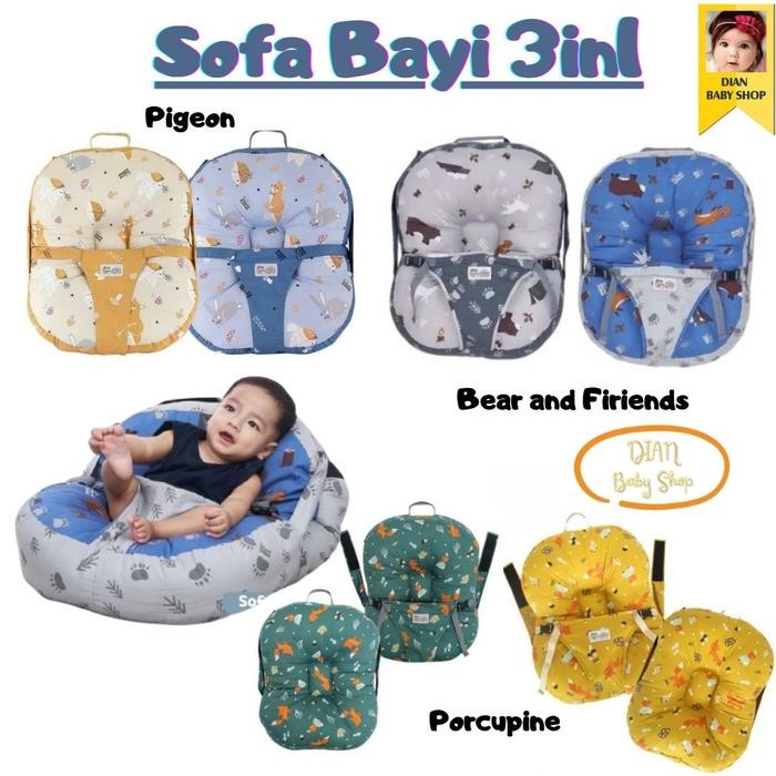 moru motto sofa bayi (( bear and friends, pigeon, porcupine, baby bunny )) morumotto. [kualitas