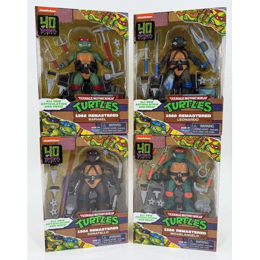 Playmates Tmnt 1988 Remastered - Leonardo, Donatello, Raphael, Michaelangelo (Set Of 4)