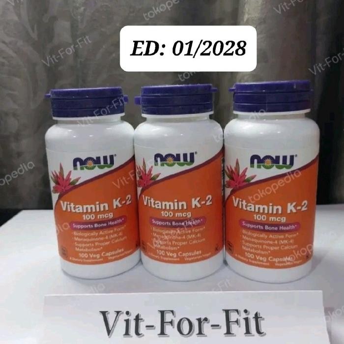 Terlaris NOW Vitamin K2 100 mcg MK4 - 100 veg caps / K-2 100mcg MK-4 SALE