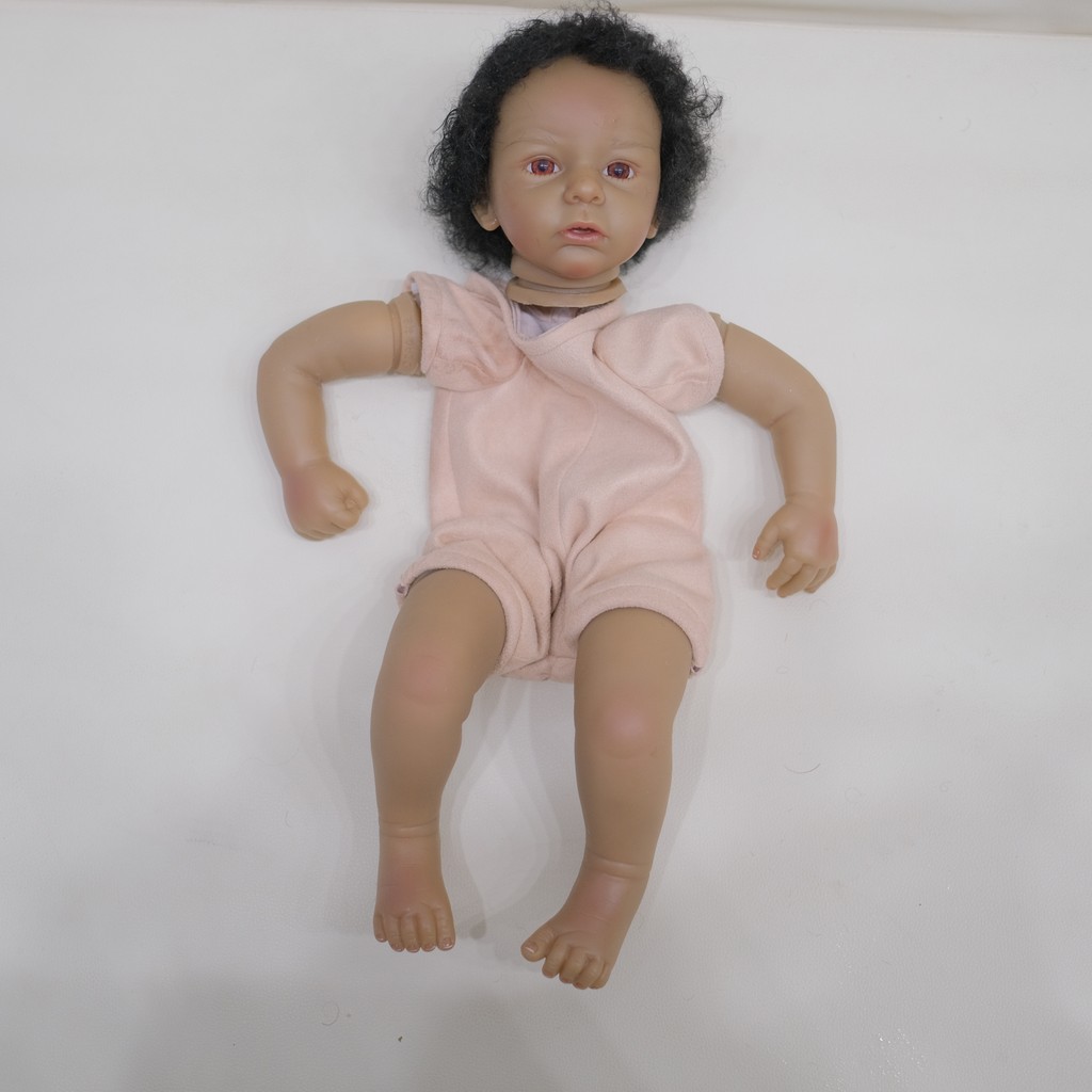 20inch Lifelike Baby Doll With Dark Skin Lifelike Reborn Doll kit painted Doll kit Unfinished Doll
