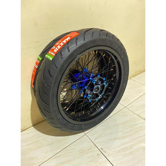 Wheelset Supermoto CRF KLX WR155 Plus Ban Maxxis PNP Tinggal Pasang
