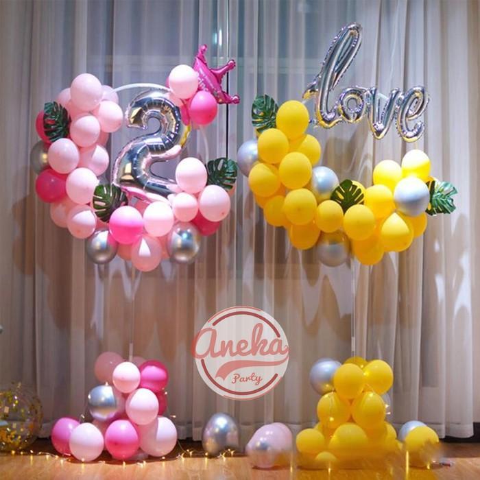 Tiang Dekorasi Balon Bulat Melingkar / Standing Base Balon Holder Ring Bulat / Standing Dekorasi