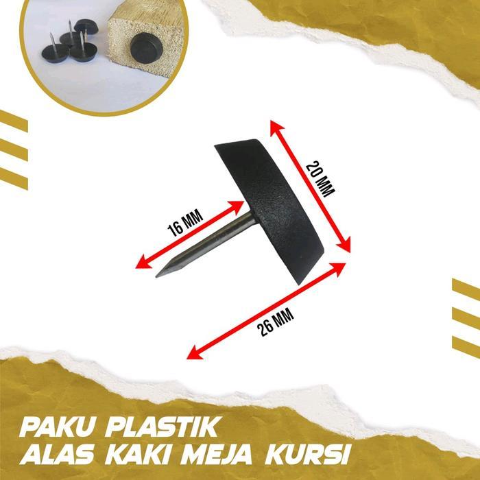 set 50 pcs Paku payung pengaman kaki meja dan kursi berbahan logam dan plastik ABS Siap Kirim