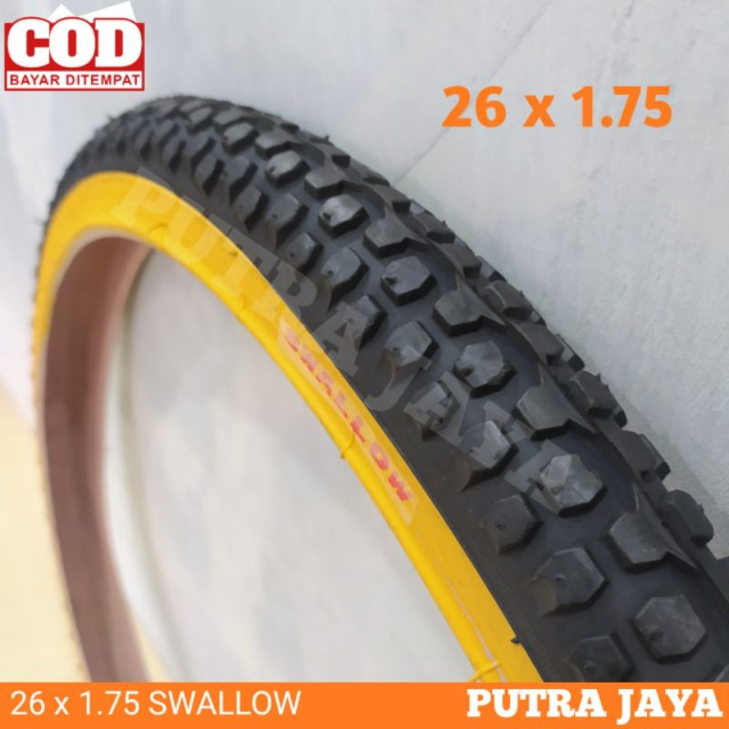 BAN LUAR SEPEDA 26 x 1 75 / 26 x 1.75 Swallow Ukuran Sepeda MTB 26 Gunung Federal Sayur Cewe Cowo Mu