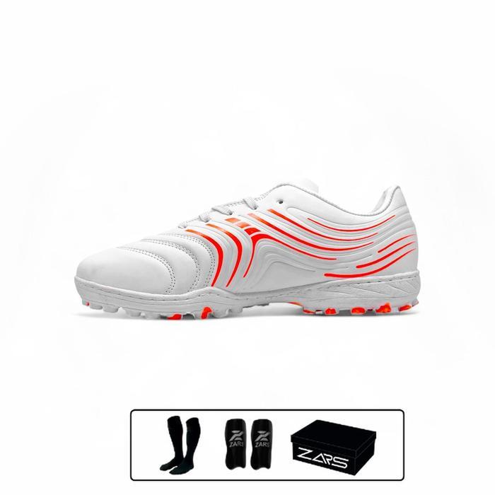 Eiger - Zars - Magizta Fandom Sepatu Futsal Mini Soccer Rumput Sintetis Turf White Efraid Orange